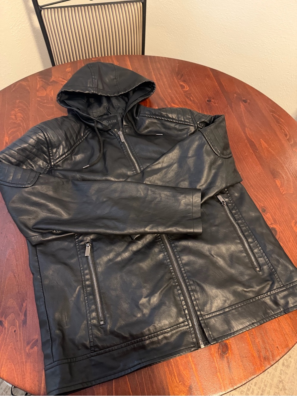 Soul Star England Black Leather Jacket Men’s Large